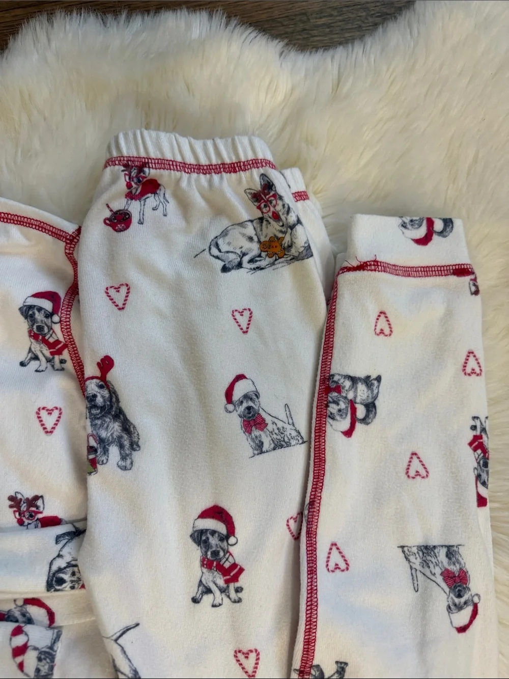 P.J. Salvage Kids White Puppy Print Pajama Set